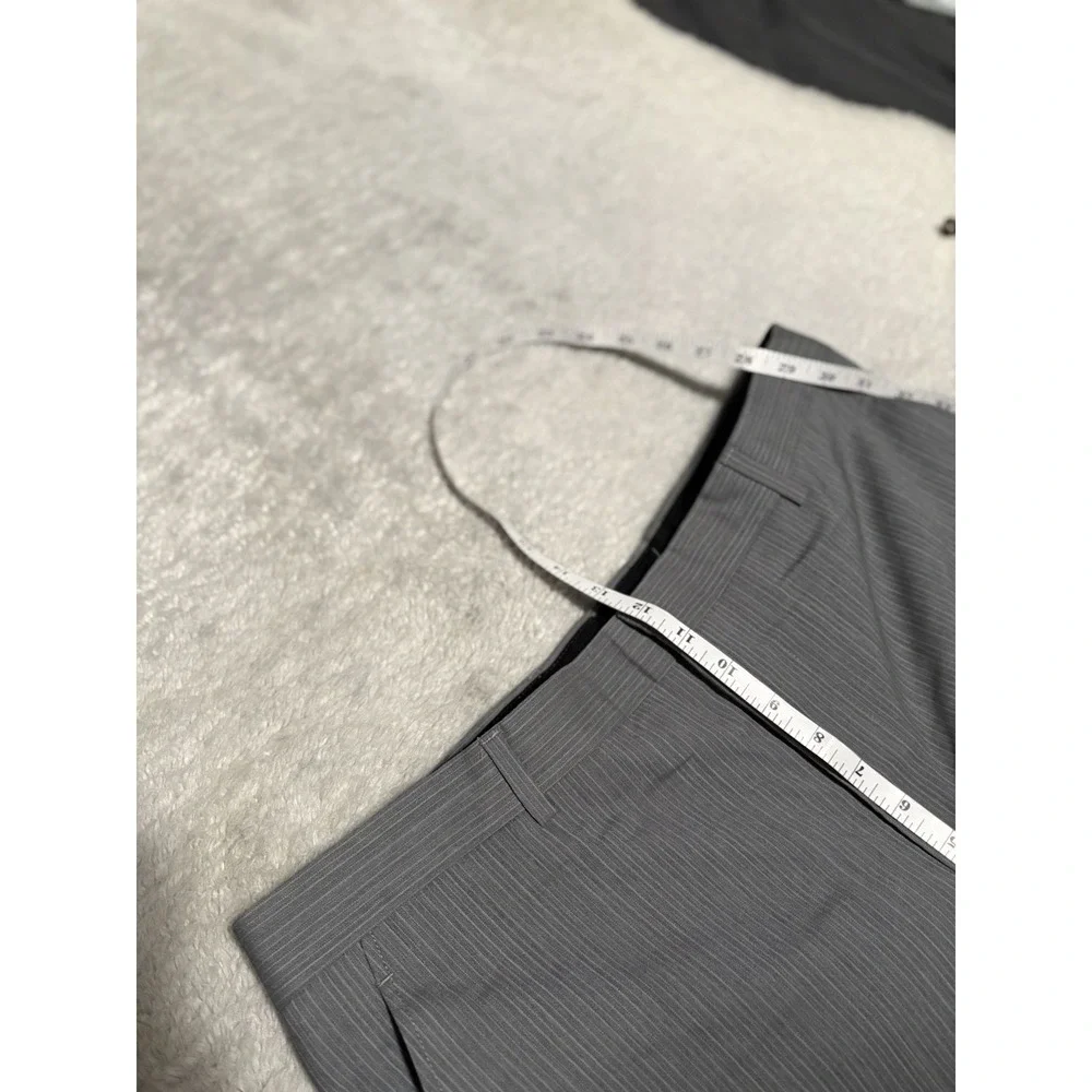 Banana‎ Republic Modern Fit Men's Gray Striped Wool Dress Pants 36x32 Trousers